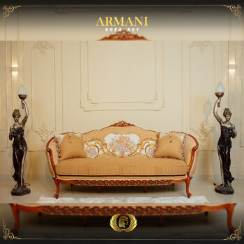 Handmade Brown Walnut Armani Sofa