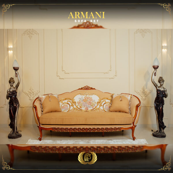 Handmade Brown Walnut Armani Sofa 7