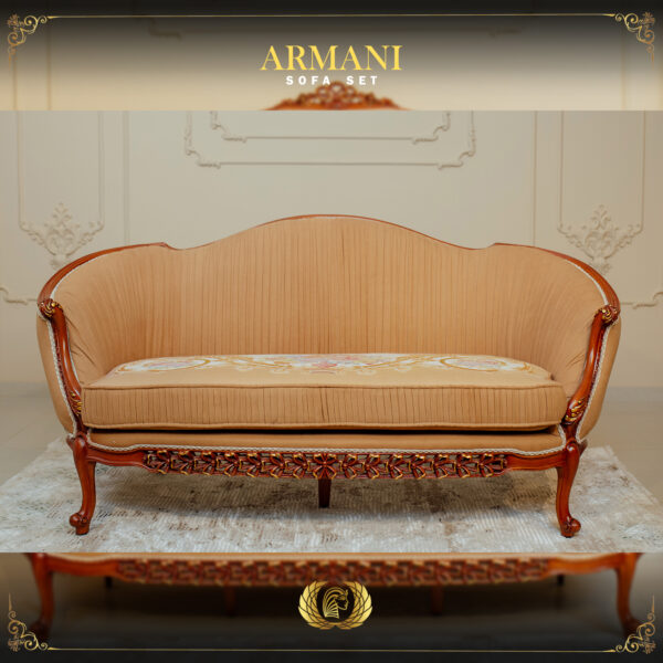 Handmade Brown Walnut Armani Loveseat 7