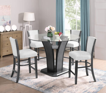 D1218 Round Glass Top Dining Table By McFerran