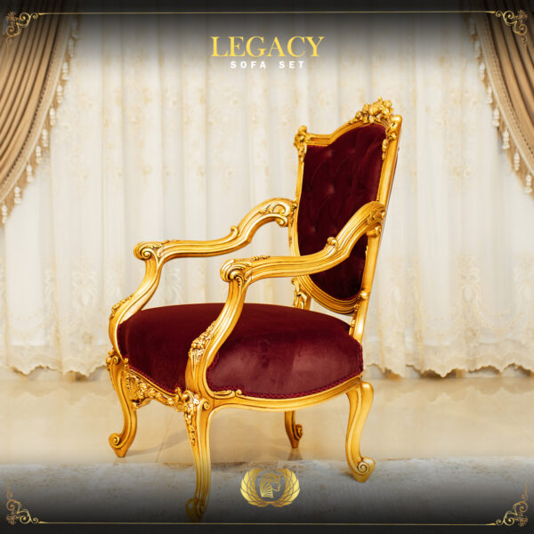 Handmade Gold Maroon Legacy Chair 9