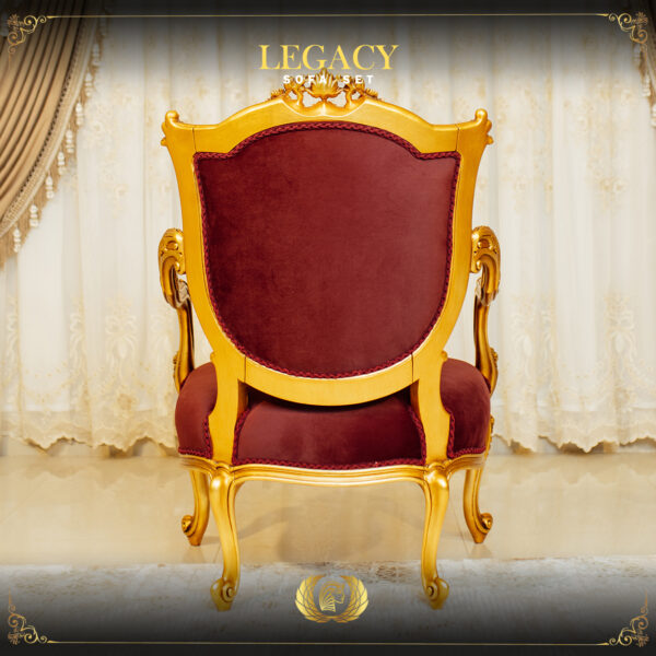 Handmade Gold Maroon Legacy Chair 10