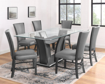 D1219-CS Faux Leather Dark Wood Finish Side Chair By McFerran