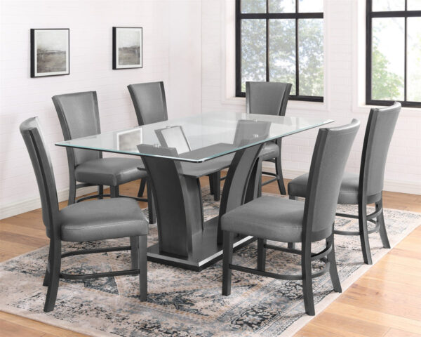 D1219-CS Faux Leather Dark Wood Finish Side Chair By McFerran 4