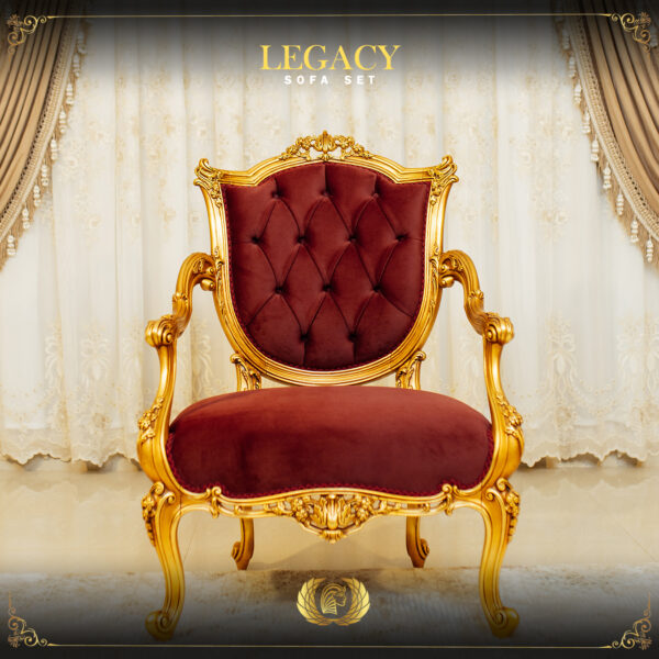 Handmade Gold Maroon Legacy Chair 8
