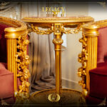 Handmade Gold Maroon Legacy End Table 9