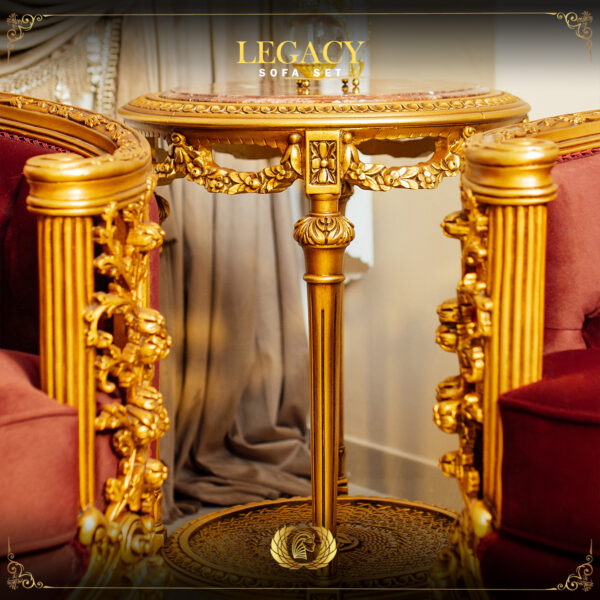 Handmade Gold Maroon Legacy End Table 6