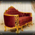 Handmade Gold Maroon Legacy Loveseat 13
