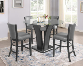 D1219-CS Faux leather Dark Wood Finish Counter Chair By McFerran