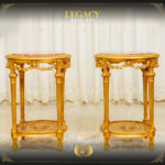 Handmade Gold Maroon Legacy End Table 10