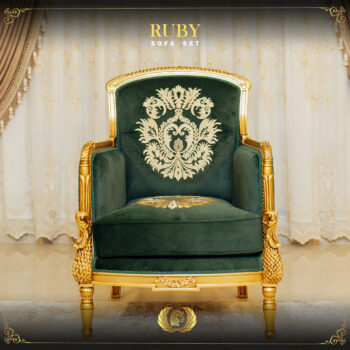 Handmade Gold Green Ruby Chair