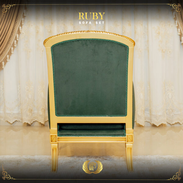 Handmade Gold Green Ruby Chair 12