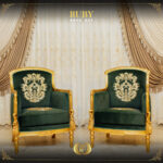 Handmade Gold Green Ruby Chair 14