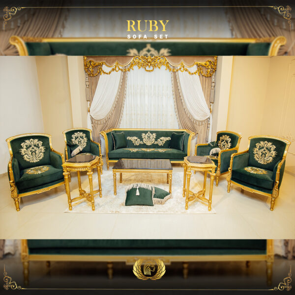 Handmade Gold Ruby Coffe Table 8