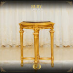 Handmade Gold Ruby End Table 9