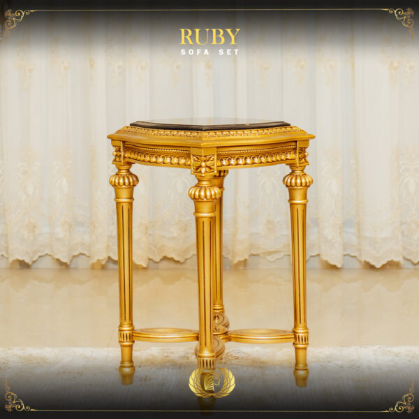 Handmade Gold Ruby End Table 6