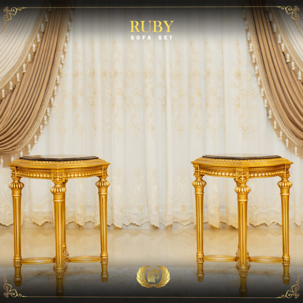 Handmade Gold Ruby End Table 8