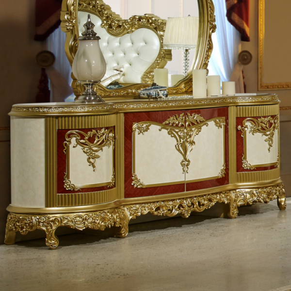 White And Gold Dresser And Buffet HD-5138 By Homey Design 4