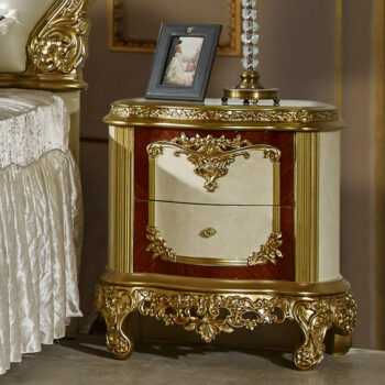 White And Gold Nightstand HD-5138 By Homey Design