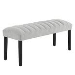 D550-Bench Oak Finish Gray Velvet Bench By Mcferran