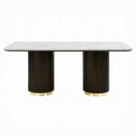 Clayten Rectangular Dining Table with White Marble Top DN03940 By ACME Luxury Dining Tables Mobilia Cleopatra 14 Clayten Rectangular Dining Table with White Marble Top DN03940 By ACME 14
