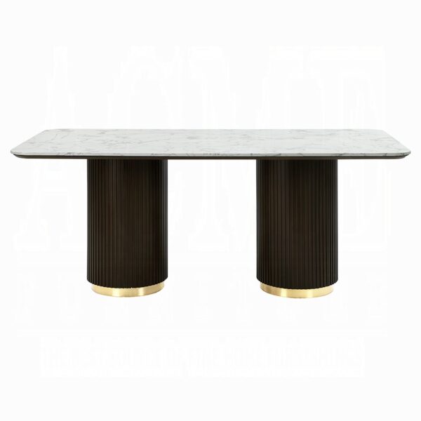 Clayten Rectangular Dining Table with White Marble Top DN03940 By ACME 9