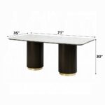 Clayten Rectangular Dining Table with White Marble Top DN03940 By ACME Luxury Dining Tables Mobilia Cleopatra 15 Clayten Rectangular Dining Table with White Marble Top DN03940 By ACME 15