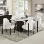 Clayten Rectangular Dining Table with White Marble Top DN03940 By ACME Luxury Dining Tables Mobilia Cleopatra 17 Clayten Rectangular Dining Table with White Marble Top DN03940 By ACME 17