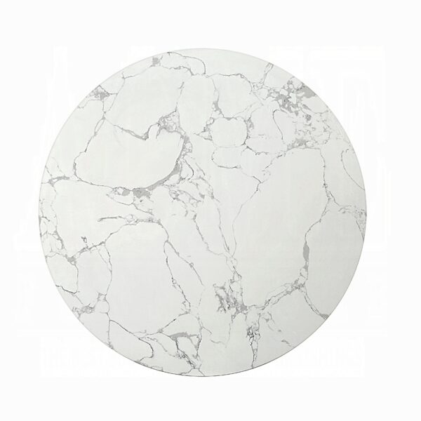 Clayten Espresso End Table with White Marble Top LV03946 By ACME 8