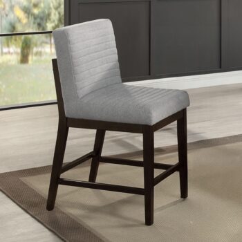 Edwyn Espresso Counter Height Chair in Gray Linen DN03256 By ACME