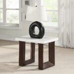 Edwyn End Table with White Marble Top LV03206 By ACME 11