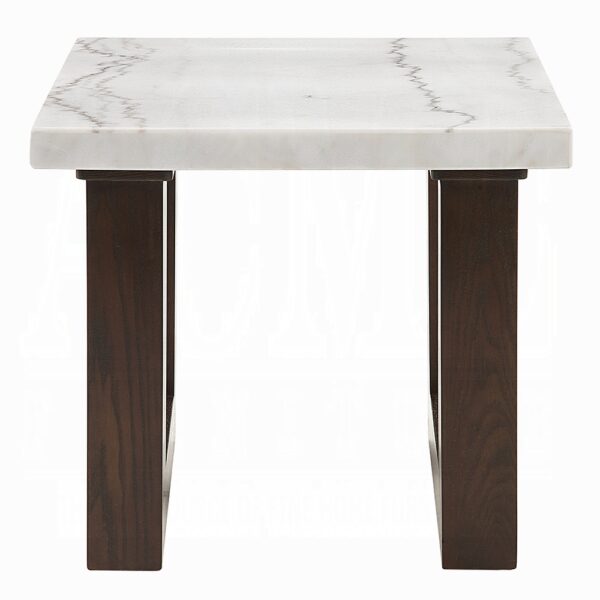 Edwyn End Table with White Marble Top LV03206 By ACME 8