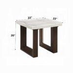 Edwyn End Table with White Marble Top LV03206 By ACME 13