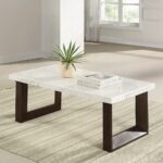 Edwyn Coffee Table with White Marble Top LV03205 By ACME 11