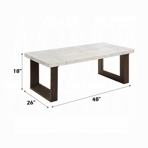 Edwyn Coffee Table with White Marble Top LV03205 By ACME 8