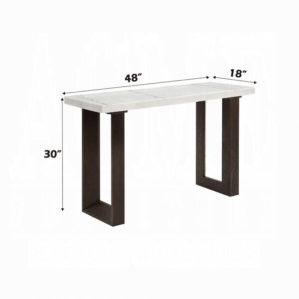 Edwyn Sofa Table with White Marble Top LV03207 By ACME 9