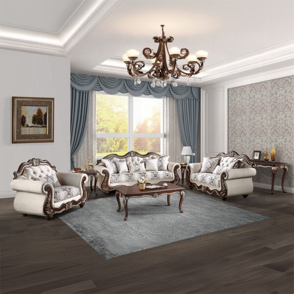 Pierce Loveseat with 3 Pillows in Beige Fabric LV03831 By ACME 14