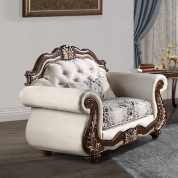 Pierce Chair with Pillow in Beige Fabric LV03832 By ACME