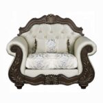 Pierce Chair with Pillow in Beige Fabric LV03832 By ACME 16