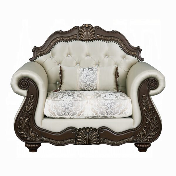 Pierce Chair with Pillow in Beige Fabric LV03832 By ACME 10