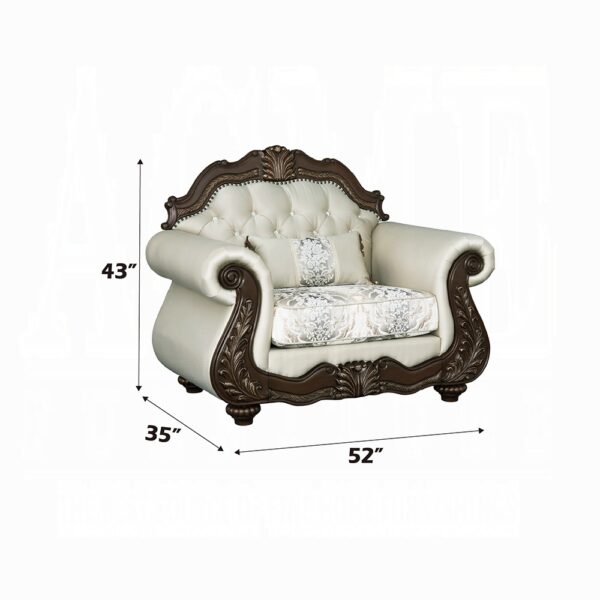 Pierce Chair with Pillow in Beige Fabric LV03832 By ACME 13