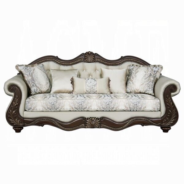 Pierce Sofa with 5 Pillows in Beige Fabric LV03830 By ACME 10