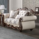 Pierce Loveseat with 3 Pillows in Beige Fabric LV03831 By ACME 15