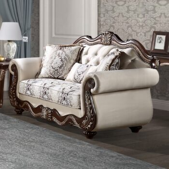 Pierce Loveseat with 3 Pillows in Beige Fabric LV03831 By ACME