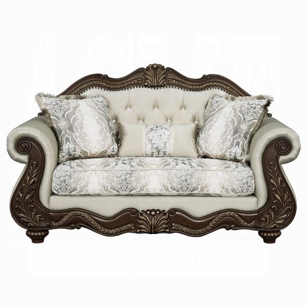 Pierce Loveseat with 3 Pillows in Beige Fabric LV03831 By ACME 10