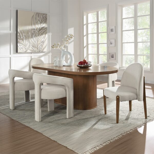 Gamarya Side Chair in White Fabric DN02857 By ACME 16