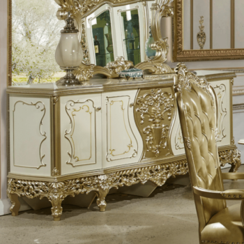 White And Gold Dresser/Buffet HD-1812 By Homey Design
