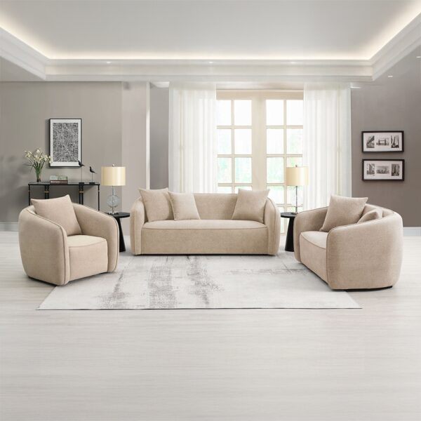 Keith Beige Chenille Loveseat with 2 Pillows LV03611 By ACME 16