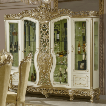 Gold Vintage China Cabinet HD-1812 By Homey Design