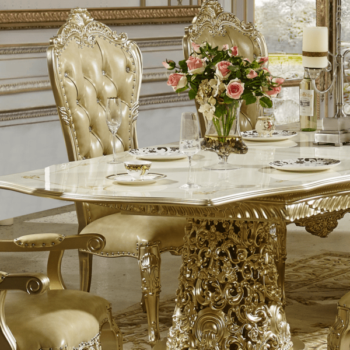 White Gold Dining Chair HD-1812 By Homey Design